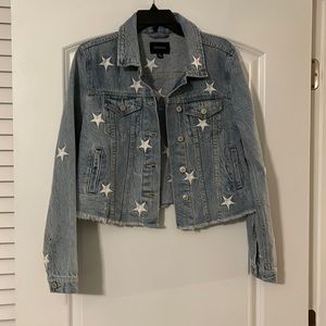 Bolero Light Denim Jacket With white stars